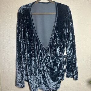 Elegant Velvet Wrap Top (no tags)